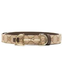 Gucci - Leather Belt With Horsebit - Lyst