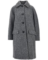 Weekend by Maxmara - Tweed Coat With Scarf - Lyst