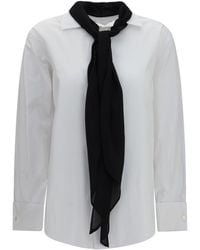 Sacai - Cotton Poplin Scarf Shirt Off - Lyst