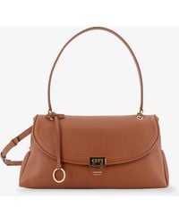 Ferragamo - Leather Shoulder Bag With Gancini Detail - Lyst