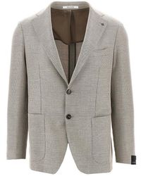 Tagliatore - Cotton And Wool Canvas Single-Breasted Jacket - Lyst