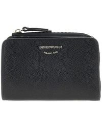 Emporio Armani - Grained Leather Bi-Fold Wallet - Lyst