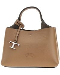 Tod's - Grained Leather Micro Shopping Bag - Lyst