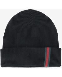 Gucci - Wool Beanie With Web Details - Lyst