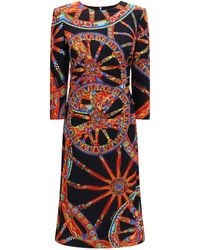 Dolce & Gabbana - Dolce & Gabbana Dolce & Gabbana Carretto Print Charmeuse Dress - Lyst