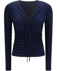 Giorgio Armani - V-Neck Viscose Jersey Top - Lyst