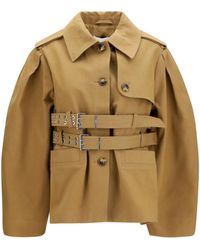 Ganni - Canvas Jacket With Double Belt - Lyst