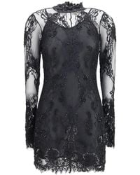 Blumarine - Embroidered Lace Mini Dress - Lyst