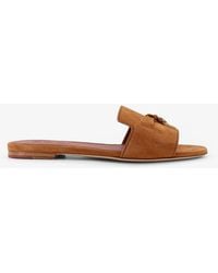 Loro Piana - Summer Charms Flat Suede Sandals - Lyst