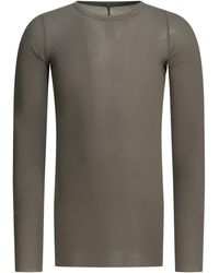 Rick Owens - Rib Long Sleeve Round Neck T-Shirt - Lyst