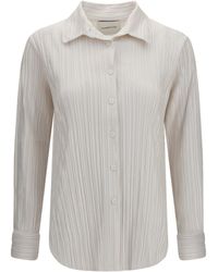 GONGDID DESIGN - Fine Striped Velvet-Like Shirt Off - Lyst