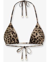 Dolce & Gabbana - Dolce & Gabbana Bikini Top With Animal Print - Lyst