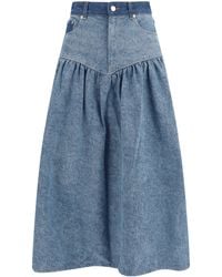 Ganni - Stretch Denim Skirt - Lyst