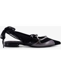 Pinko - Gianira Leather Ballerinas With Suede Inserts - Lyst