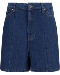 Marine Serre - High-Waisted Denim Shorts - Lyst