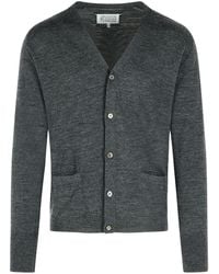 Maison Margiela - Dark Wool Blend Cardigan - Lyst