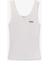 Chloé - Ribbed Cotton Tank Top - Lyst