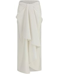 Givenchy - Long Draped Wool And Mohair Skirt - Lyst