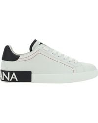 Dolce & Gabbana - White Calf Leather Bos Taurus Low Top Sneakers - Lyst