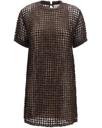 Brunello Cucinelli - Sequin Mesh Mini Dress - Lyst
