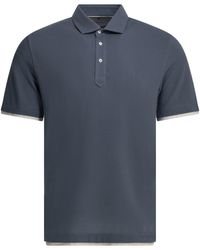 Brunello Cucinelli - "Faux Layering" Buttoned Polo Shirt - Lyst
