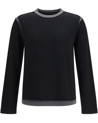 MM6 by Maison Margiela - Wool Crew-Neck Sweater-Dark - Lyst