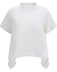 Sacai - Pocket And Draped T-Shirt - Lyst