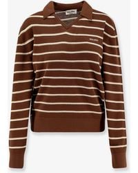 Miu Miu - Striped Cotton Polo Shirt - Lyst