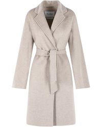 Max Mara - 'Aceri' Sand Cachemire Wrap Coat - Lyst