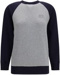 Miu Miu - Bicolor Crewneck Sweatshirt - Lyst
