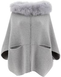 Giovi - Wool And Cashmere Poncho Coats - Lyst