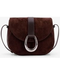 STAUD - Bella Saddle Suede Crossbody Bag - Lyst
