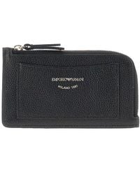 Emporio Armani - Leather Cardholder Pouch - Lyst
