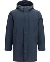 Stone Island - Long Down Jacket Polyester - Lyst