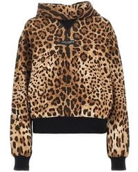 Dolce & Gabbana - Leo-Print Hoodie - Lyst