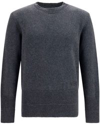 MM6 by Maison Margiela - Wool Crewneck Sweater Dark Melange - Lyst