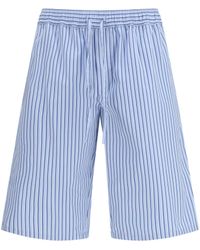 Dolce & Gabbana - Dolce & Gabbana Striped Poplin Shorts - Lyst
