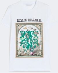 Max Mara - Cotton T-Shirt With Graphic - Lyst