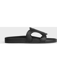 Celine - Triomphe Leather Sandals - Lyst