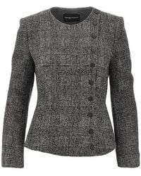 Emporio Armani - Prince Of Wales Wool Jacket - Lyst