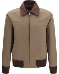 Prada - Jacket With Corduroy Collar - Lyst