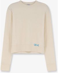 Loewe - Wool Sweater With Contrasting Embroidered Logo On The Bottom - Lyst