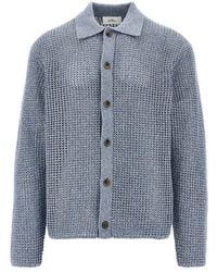 Les Deux - 'Gerald' Net Knit Shirt - Lyst