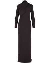 Courreges - 'Twist' 'Burnt' Burgundy Viscose Maxi Dress - Lyst