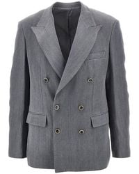 MARSĒM - Gabardine Double-Breasted Tailored Jacket - Lyst