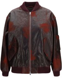 Valstar - Oversized Crackle Nappa Bomber Jacket Dark - Lyst