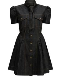 Zimmermann - Short Denim Dress - Lyst
