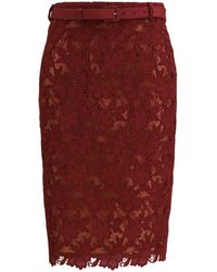 Self-Portrait - Guipure Lace Midi Skirt - Lyst