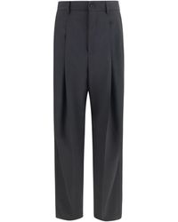 Dolce & Gabbana - Tailored Wide-Leg Wool Blend Pants Fleece Trousers - Lyst