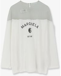 MM6 by Maison Margiela - Cotton T-Shirt With Voile Insert - Lyst